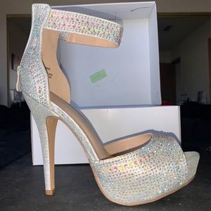 Bling stiletto platform heels